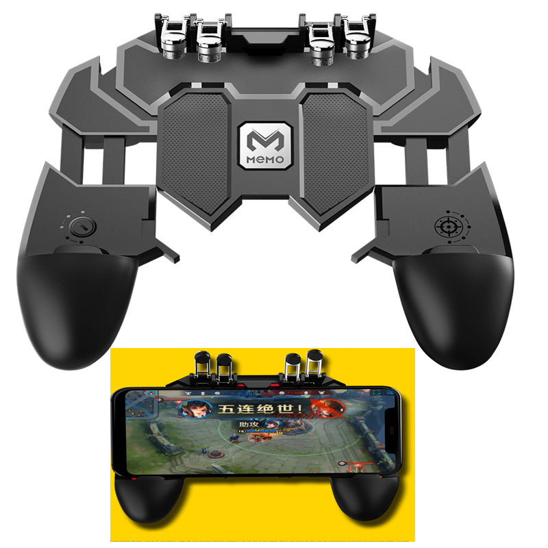AK66 MEMO Mobile Phone Game Handle for PUBG Four-finger Artifact Mobile Controller Game Gamepad L1 R1 Trigger AK66 MEMO Mobile Phone Game Handle for PUBG Four-finger Artifact Mobile Controller Game Gamepad L1 R1 Trigger